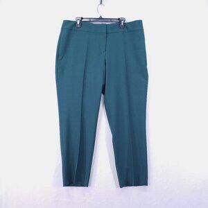 Black Label By Evan Picone Tapered Leg Trousers Women's Size 16 Green Formal